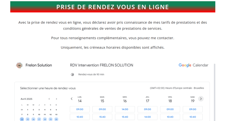 Lire la suite à propos de l’article Nouveauté saison 2025 : Prise de rendez vous en ligne